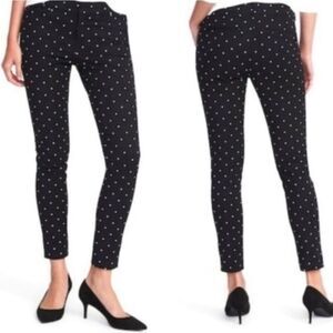 ☔️💜Old Navy Black w/White Polka Dot Pixie Pants Size 6 Tall